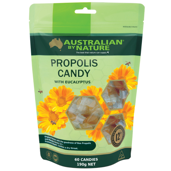 Australian by Nature-Propolis Candy with Manuka Honey 12+ 60 Bag