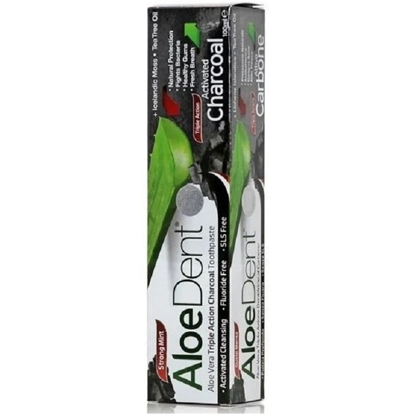 AloeDent-Triple Action Fluoride Free Charcoal Toothpaste 100ML