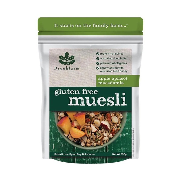 Brookfarm-Gluten Free Macadamia Muesli with Apple & Apricot 350G