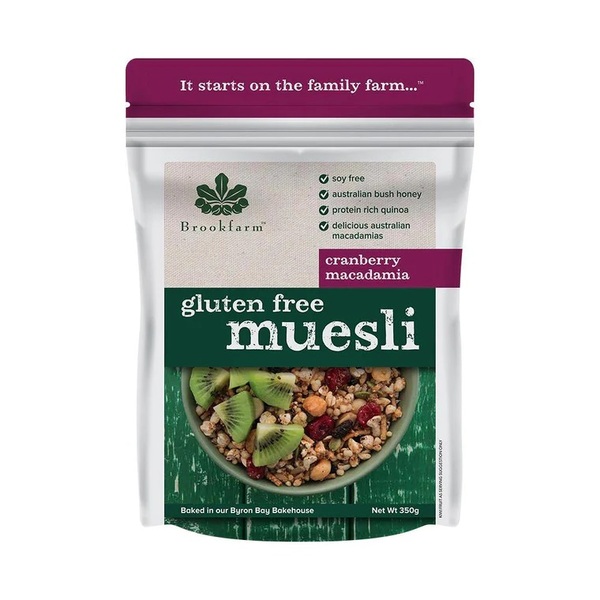 Brookfarm-Gluten Free Macadamia Muesli with Cranberry 350G