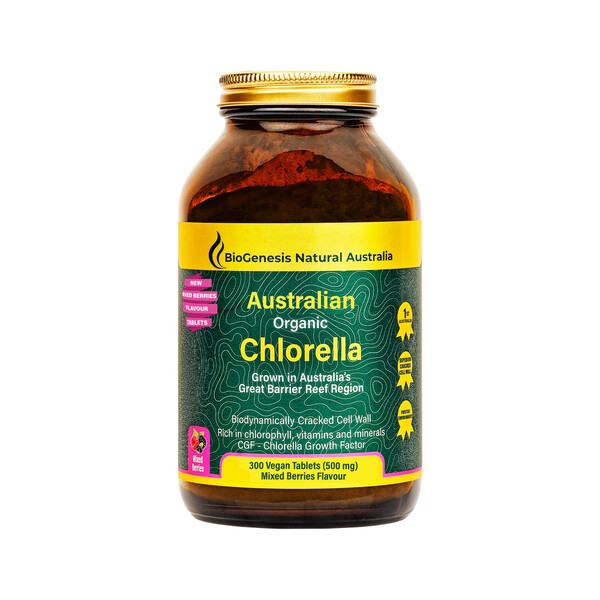 BioGenesis Natural Australia-Organic Chlorella Mixed Berries Flavour 500mg 300T