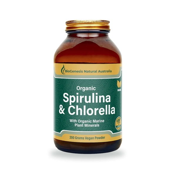 BioGenesis Natural Australia-Spirulina & Chlorella with Organic Marine Plant Minerals Powder 200G