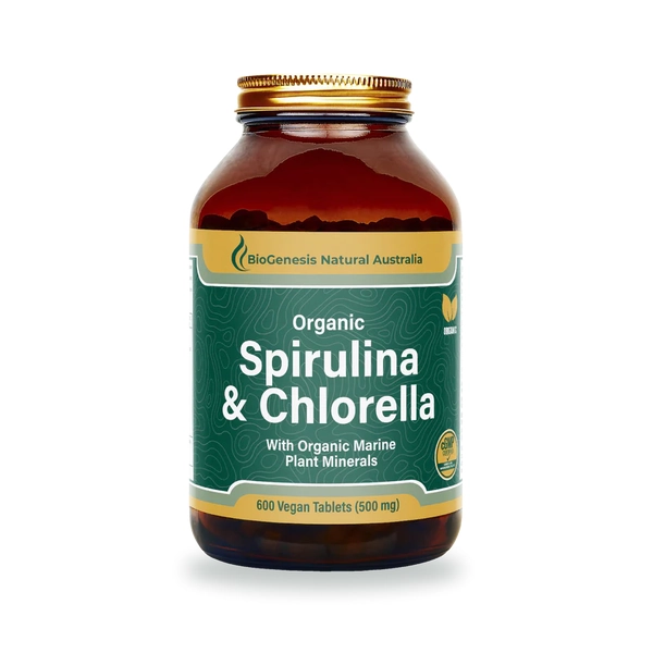 BioGenesis Natural Australia-Spirulina & Chlorella with Organic Marine Plant Minerals 500mg 600t