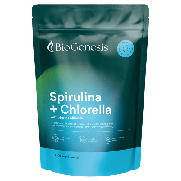 BioGenesis-Organic Spirulina & Chlorella with Marine Minerals 200G