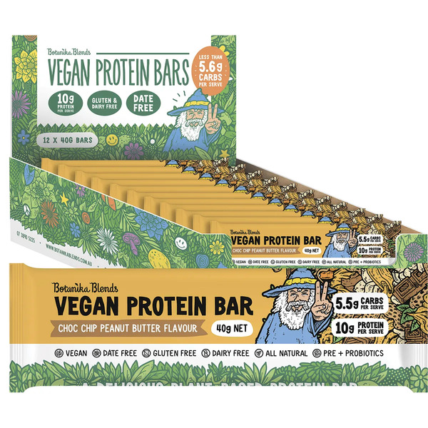 Botanika Blends-Vegan Protein Bar Choc Chip Peanut Butter 40G