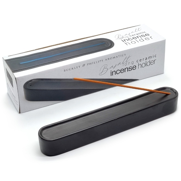Black Ceramic Incense Holder Long
