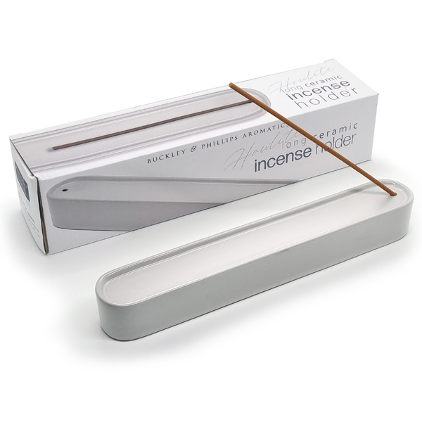 White Ceramic Incense Holder Long