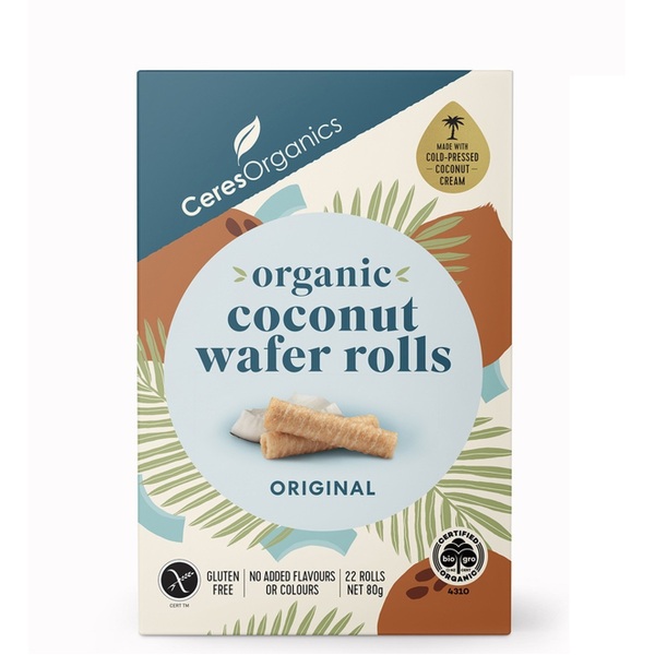 Ceres Organics-Organic Coconut Wafer Rolls 80G