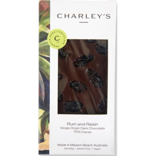 Charley's-Rum and Raisin Dark Chocolate 85G
