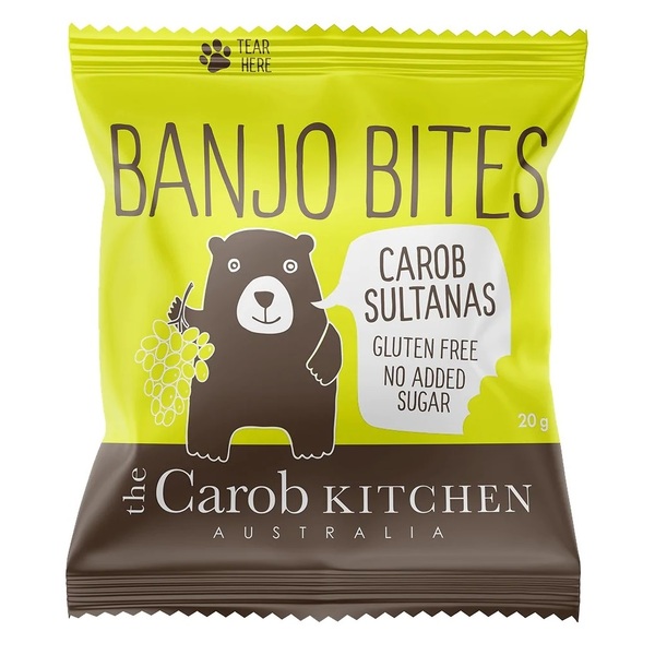 The Carob Kitchen-Banjo Bites Carob Sultanas 20G
