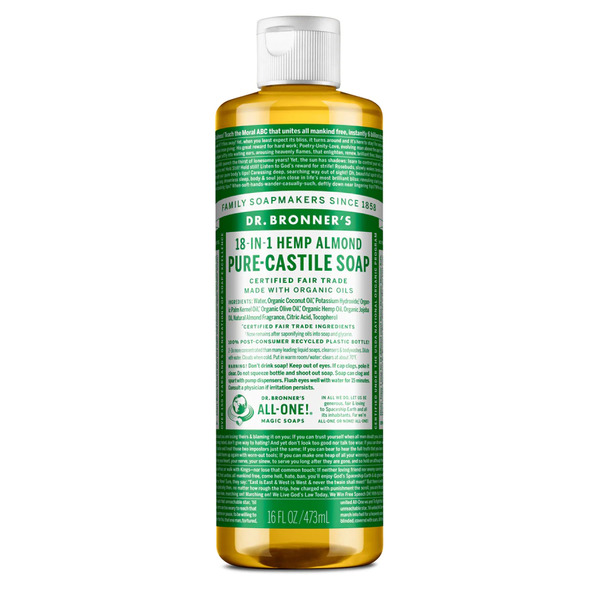 Dr Bronner's-Pure-Castile Soap 18-IN-1 Hemp Almond 473ML