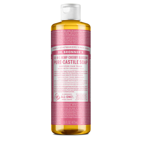 Dr Bronner's-Pure-Castile Soap 18-IN-1 Hemp Cherry Blossom 473ML