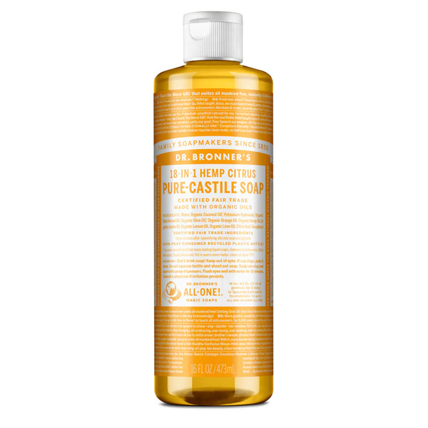 Dr Bronner's-Pure-Castile Soap 18-IN-1 Hemp Citrus 473ML
