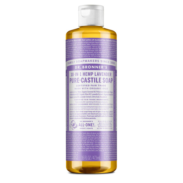Dr Bronner's-Pure-Castile Soap 18-IN-1 Hemp Lavender 473ML