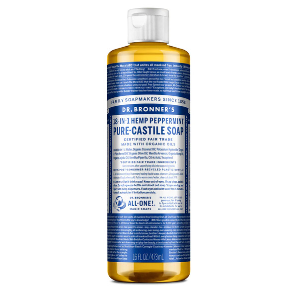 Dr Bronner's-Pure-Castile Soap 18-IN-1 Hemp Peppermint 473ML