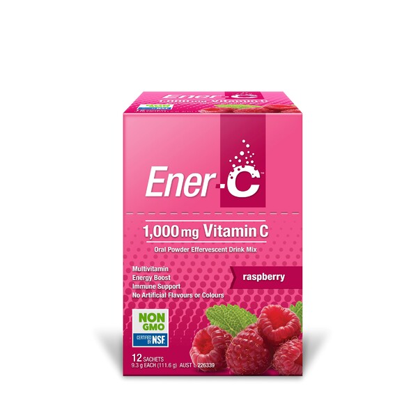 Ener-C-Raspberry Effervescent Multivitamin Oral Powder 12 Sachets
