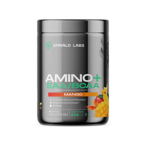 Emrald Labs-AMINO+ EAA/BCAA Mango 60 Serves