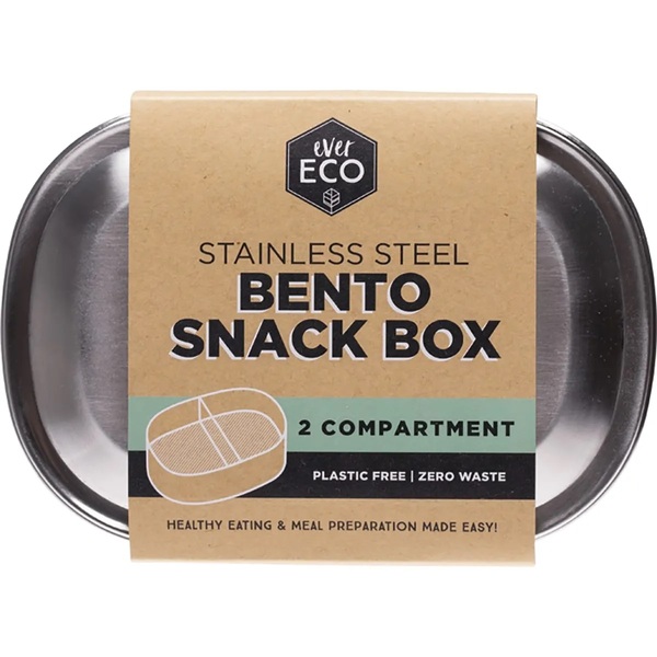 Ever Eco-Stainless Steel Bento Snack Box 2 Compartments 580ml