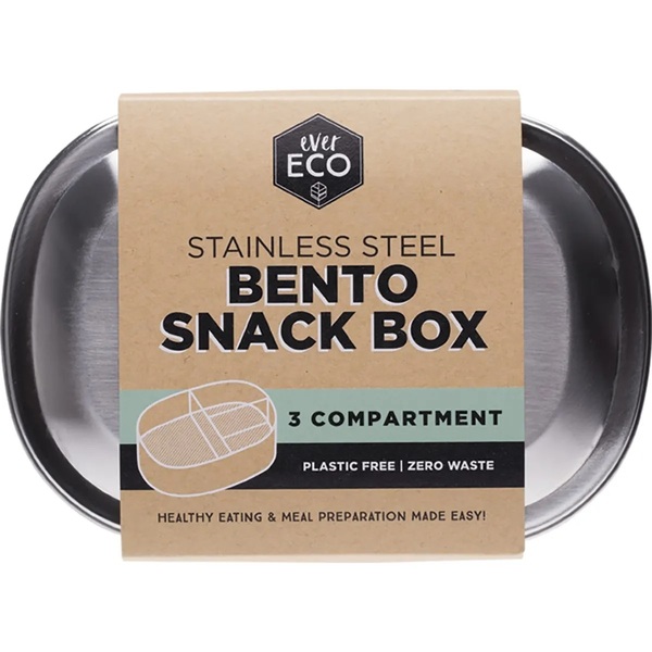 Ever Eco-Stainless Steel Bento Snack Box 3 Compartments 580ml