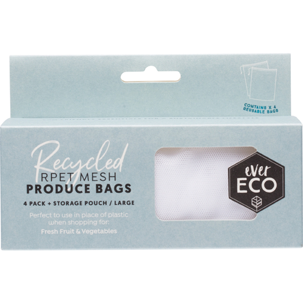 Ever Eco-Reusable Produce Bags RPET Mesh 4 Pack