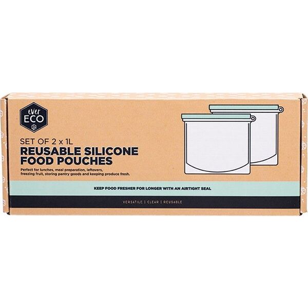 Ever Eco-Reusable Silicone Food Pouches 2 X 1L