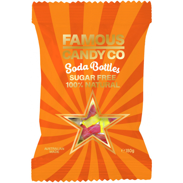 Famous Candy Co-Sugar Free Soda Bottles 180G