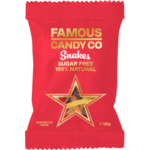Famous Candy Co-Sugar Free Snakes 180G