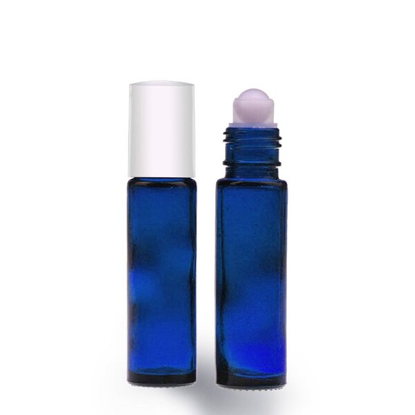 Gumleaf Essentials-Blue Roller Bottle With White Cap 9ML