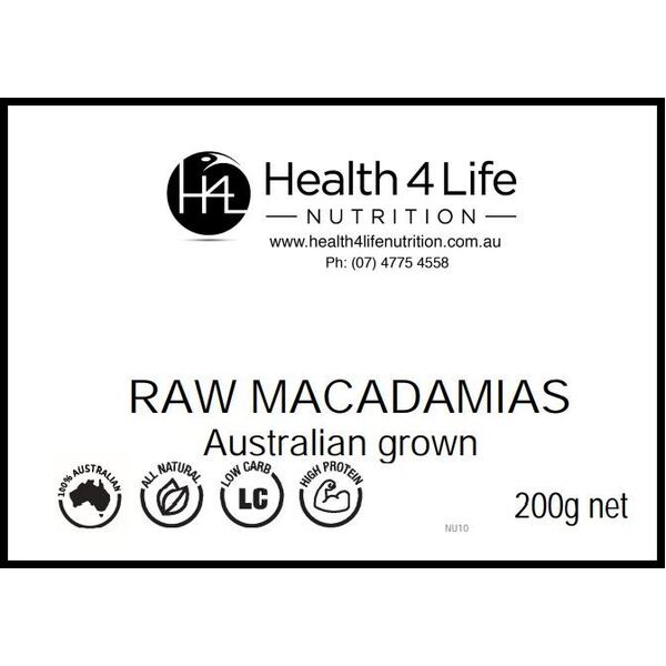 Health 4 Life Nutrition-Australian Raw Macadamias 200G