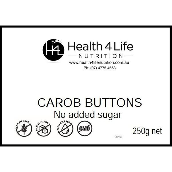 Health 4 Life Nutrition-Carob Buttons No Added Sugar 250G