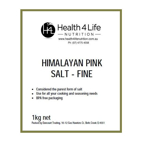 Health 4 Life Nutrition-Himalayan Pink Salt Fine 1KG