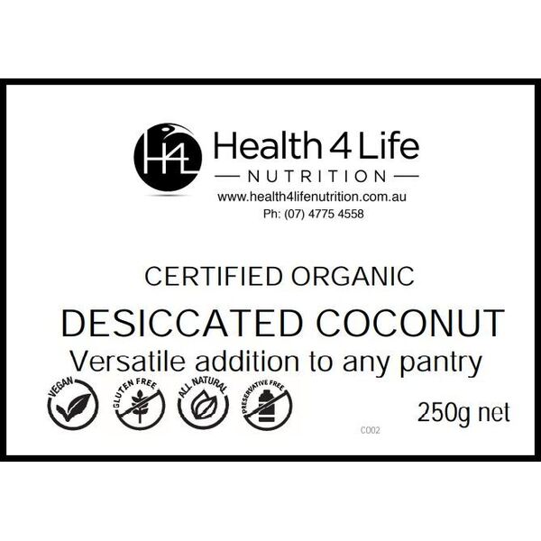 Health 4 Life Nutrition-Organic Desiccated Coconut 250G