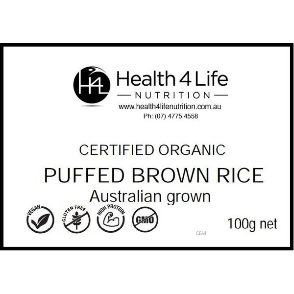 Health 4 Life Nutrition-Organic Puffed Brown Rice 100G