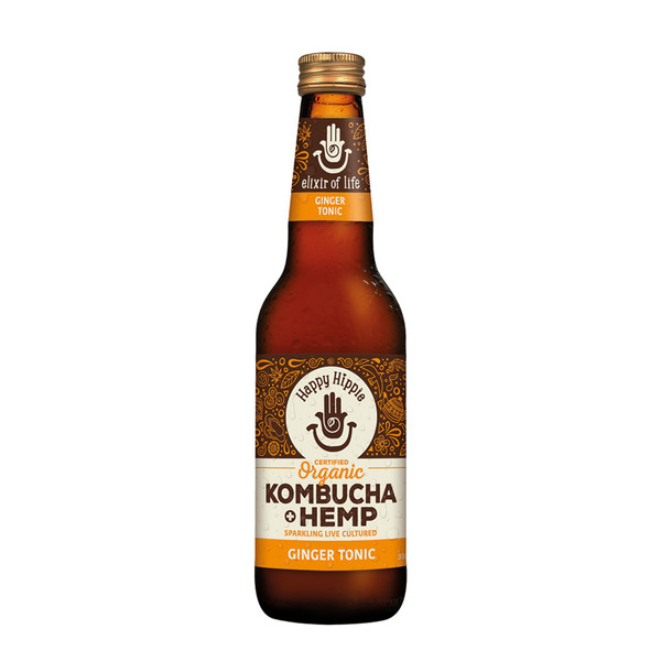 Happy Hippie-Organic Kombucha Hemp Ginger Tonic 330ML