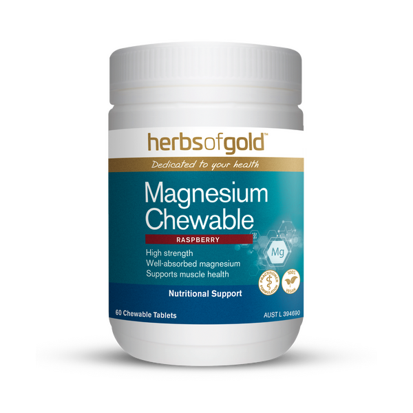 Herbs of Gold-Magnesium Chewable Raspberry 60T