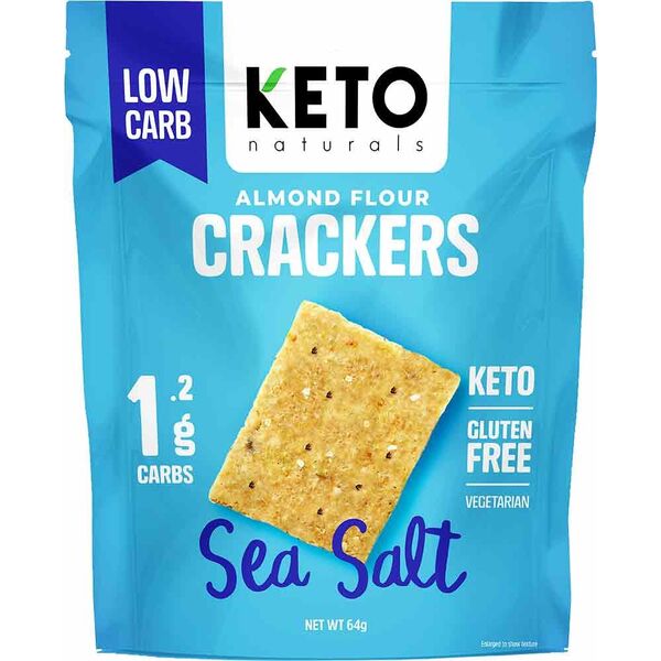 Keto Naturals-Almond Flour Crackers Sea Salt 64g