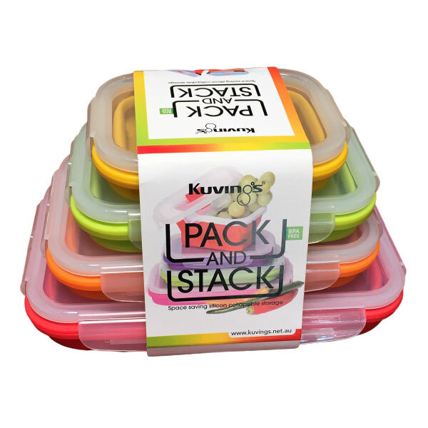 Kuvings-Pack & Stack Collapsible Food Containers Rectangular