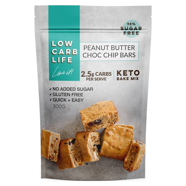 Low Carb Life-Low Carb Peanut Butter Choc Chip Bars 300g