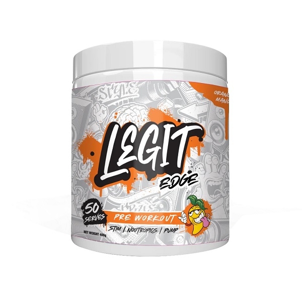 Legit Supps-Legit Edge Pre Workout Orange Mango 50 Serves