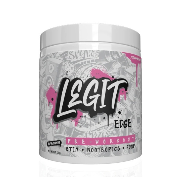Legit Supps-Legit Edge Pre Workout Juicy Strawberry 20/40 Serves