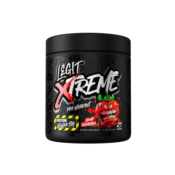 Legit Supps-Legit Xtreme Pre Workout Raspberry 25 Serves