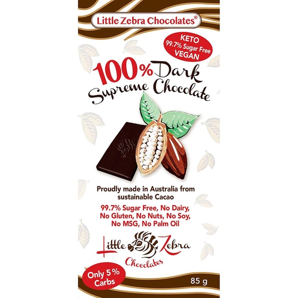 Little Zebra Food Co-100% Dark Supreme Chocolate 85G