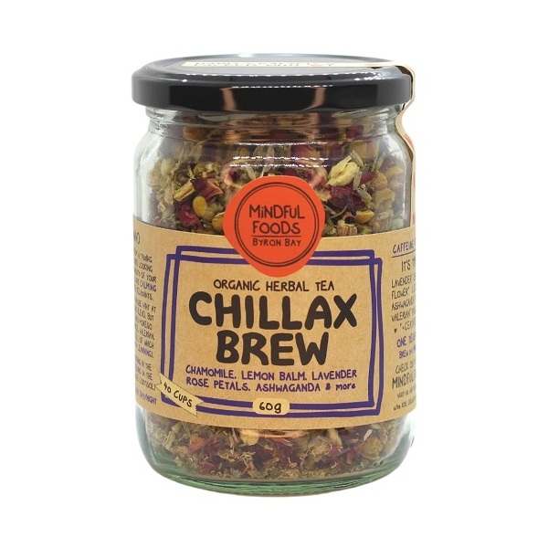 Mindful Foods-Chillax Brew Organic Herbal Tea 60G