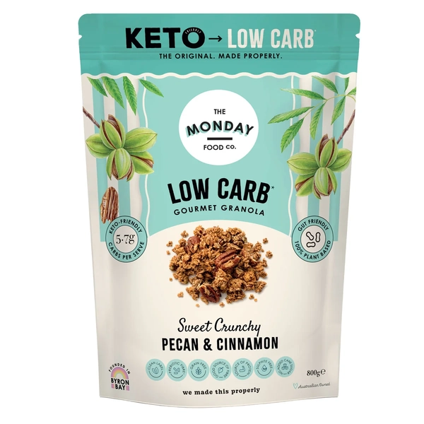 The Monday Food Co-Crunchy Pecan & Cinnamon Low Carb/ Keto Granola 800G