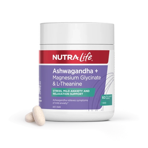 Nutralife-Ashwagandha + Magnesium Glycinate & L-Theanine 60T