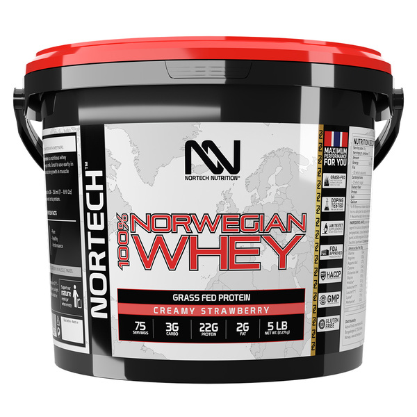 Nortech Nutrition-100% Norwegian Whey Protein Creamy Strawberry 2.27kg