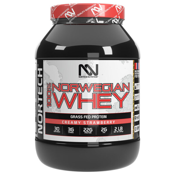 Nortech Nutrition-100% Norwegian Whey Protein Creamy Strawberry 908g