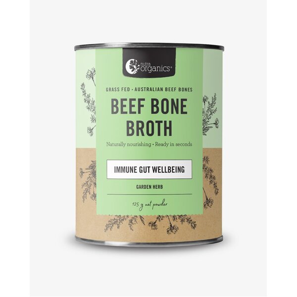 Nutra Organics-Beef Bone Broth Garden Herb Flavour Powder 125G