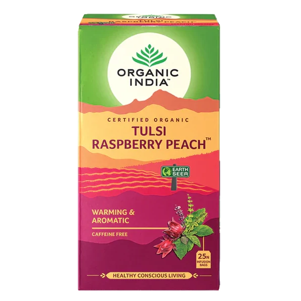 Organic India-Tulsi Raspberry Peach 25 Tea Bags