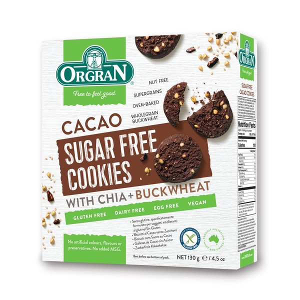 Orgran-Sugar Free Cacao Cookies 130G